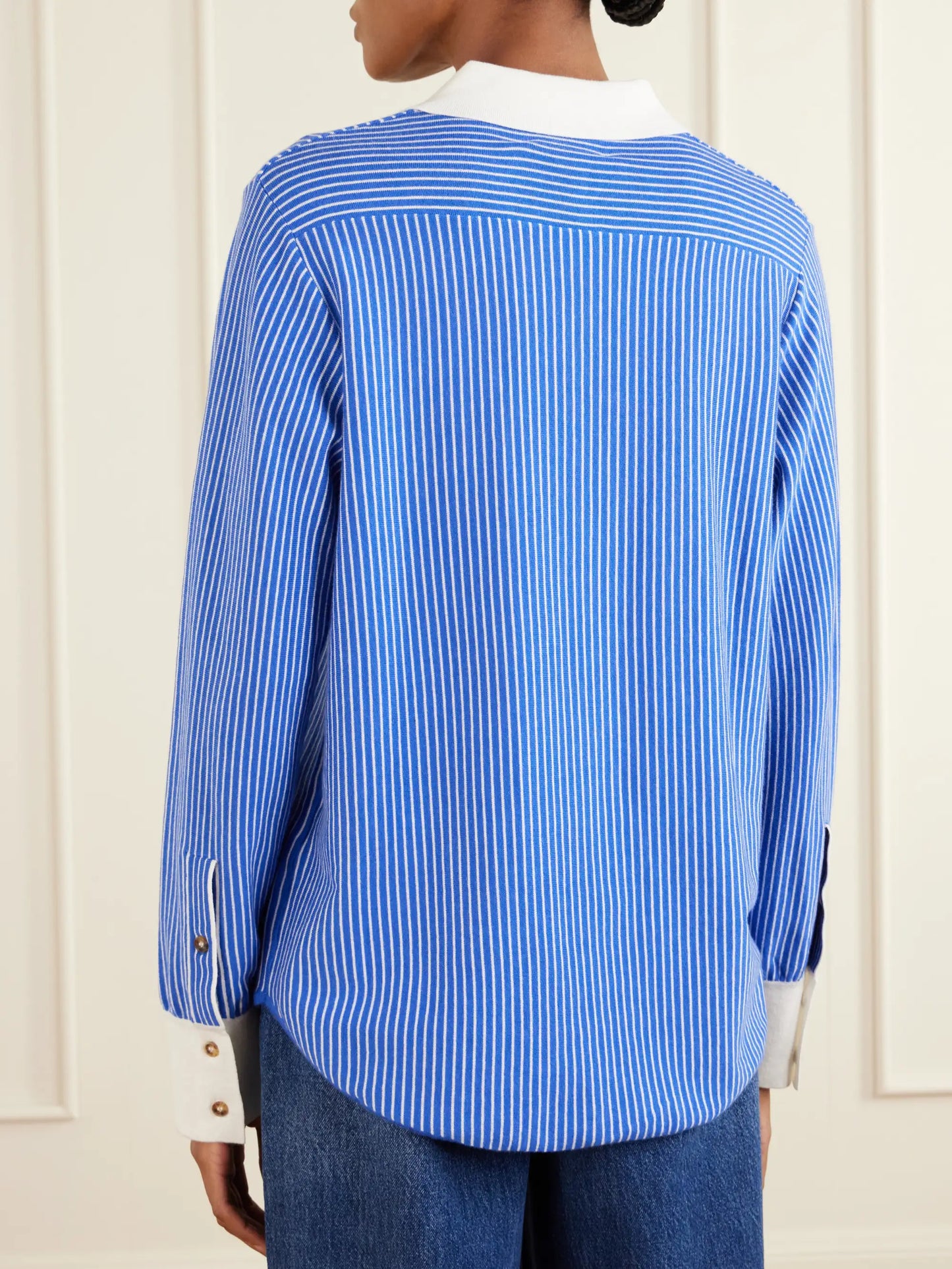 Striped Cotton-blend Knit Shirt