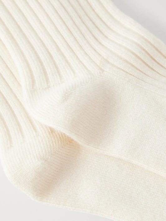 Olivia von Halle Spencer Ribbed Silk And Cashmere-blend Socks