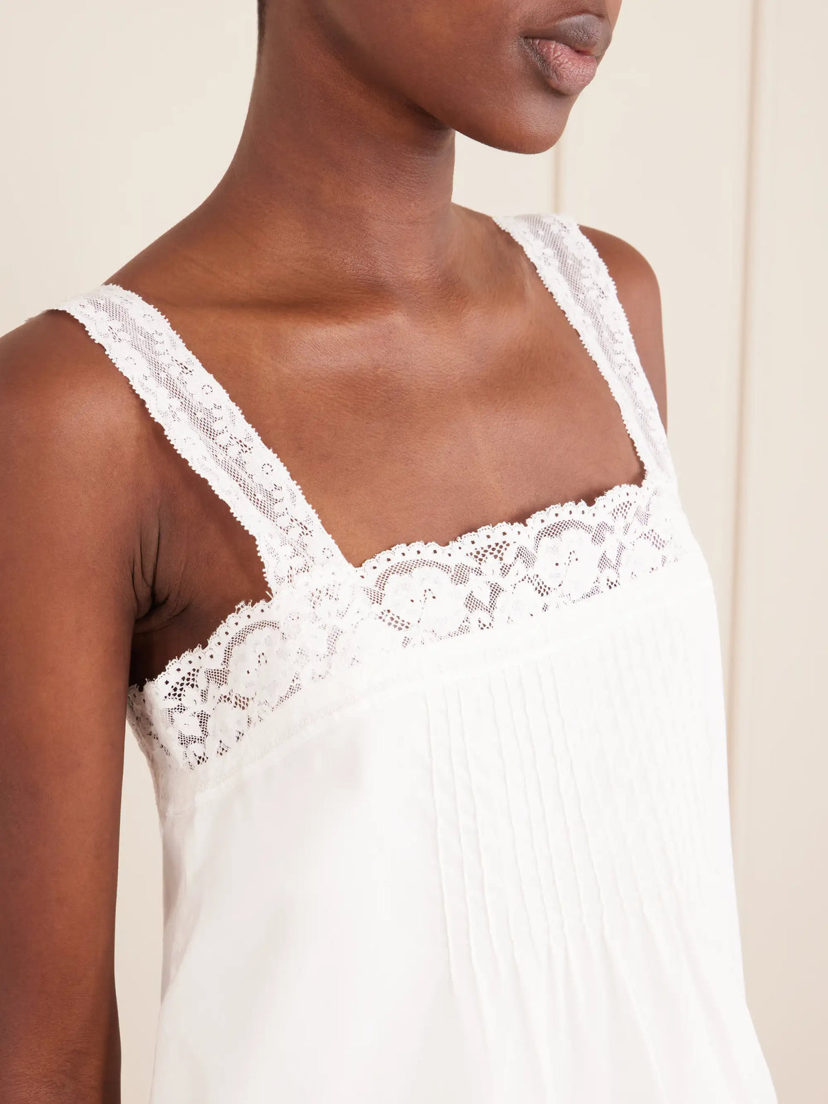 Faithfull Cristina Lace-trimmed Cotton Top
