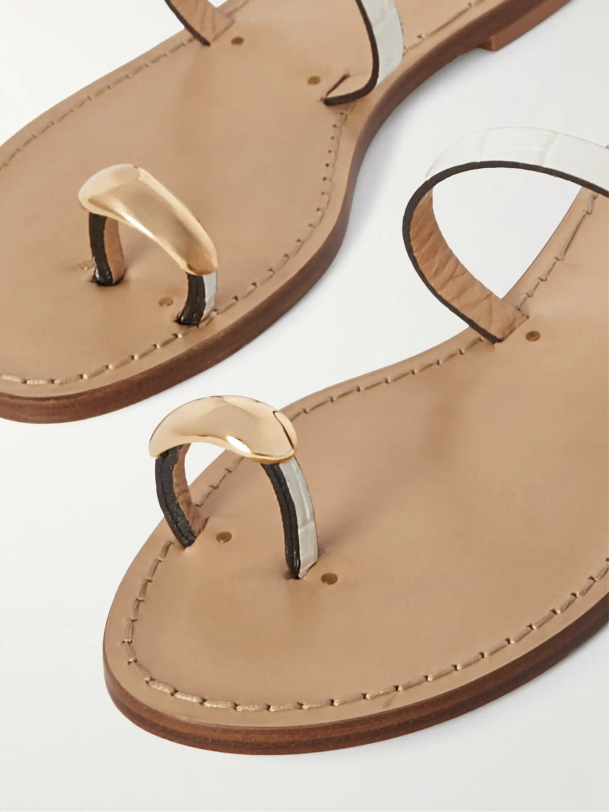 The Kibera Embellished Croc-effect Leather Sandals