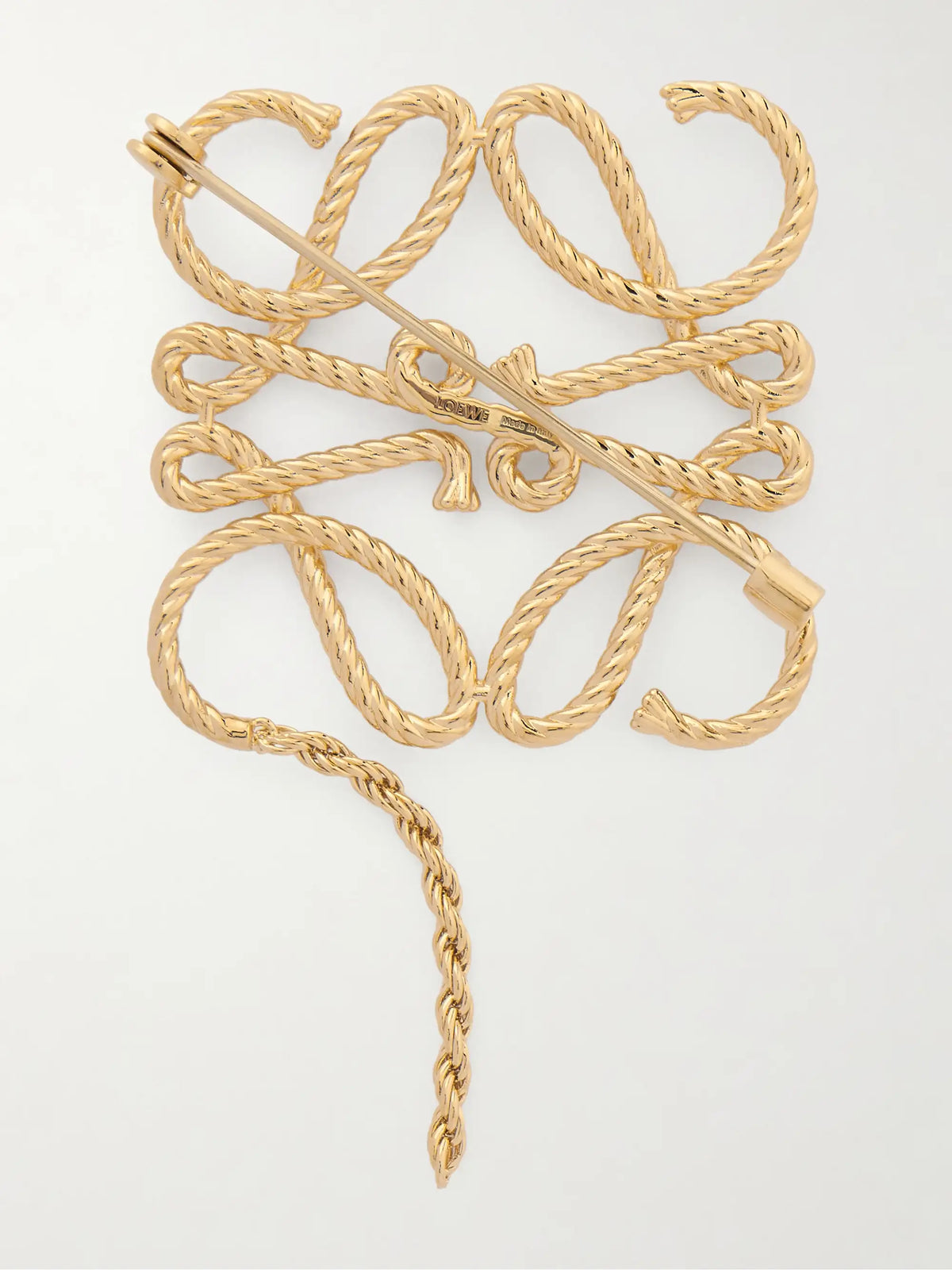 Anagram Rope Gold-tone Brooch