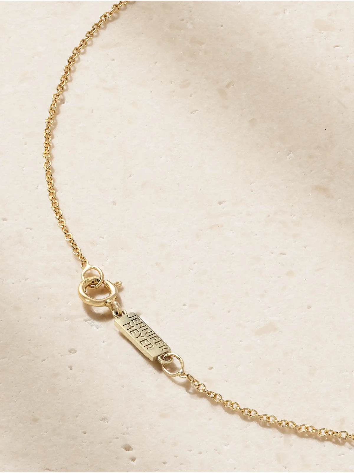 Jennifer Meyer Mini Flower 18-karat Gold, Emerald And Diamond Necklace