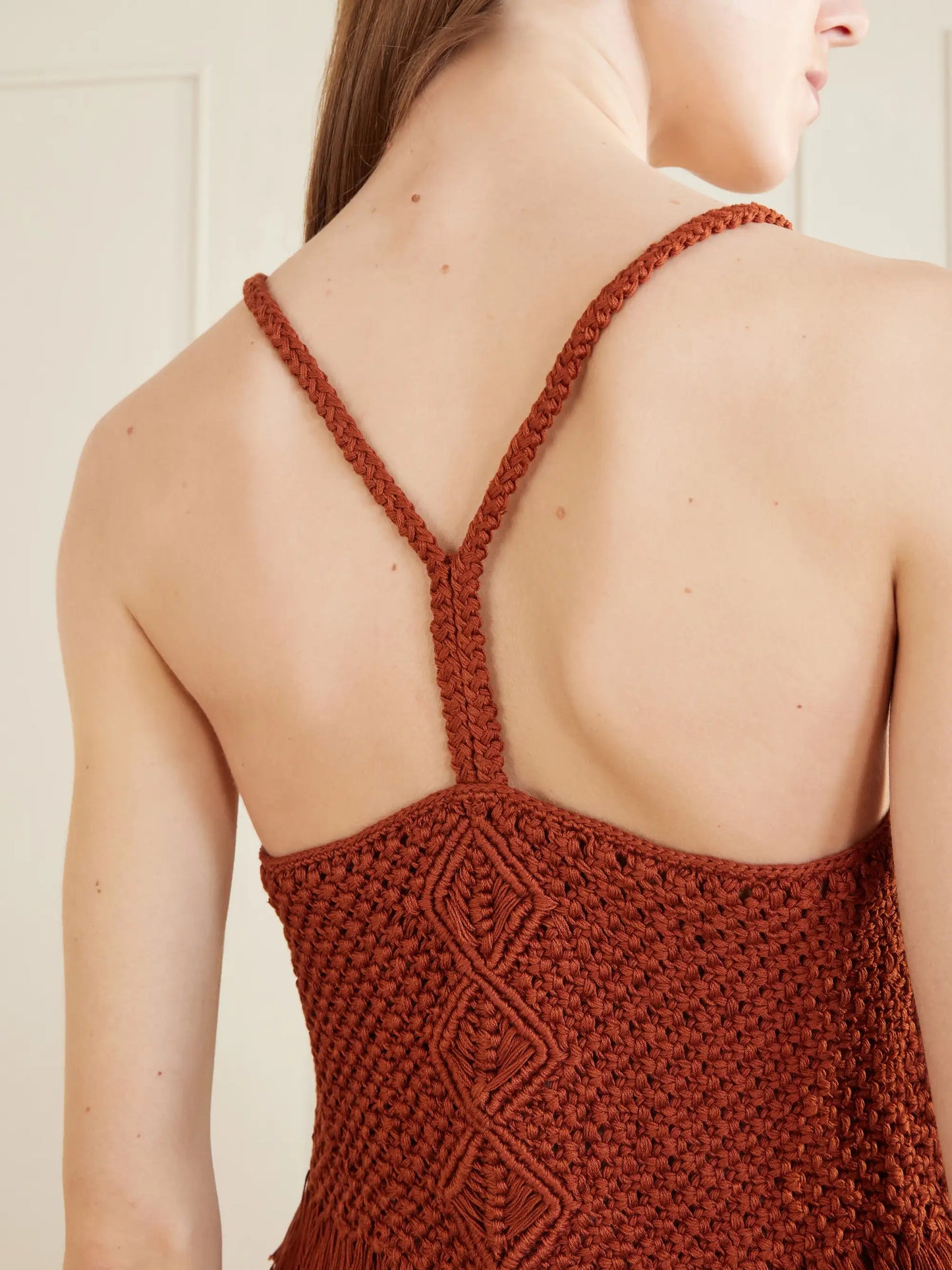 Cantor Fringed Macramè Cotton Top