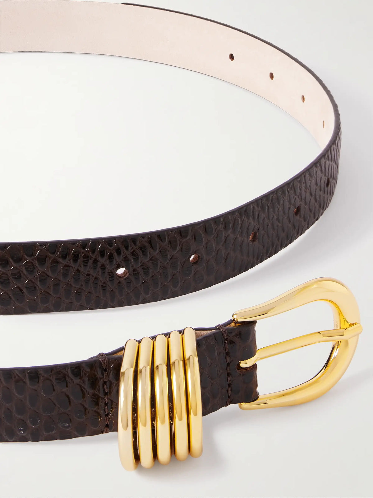 Hollyhock Viper Snake-effect Leather Belt