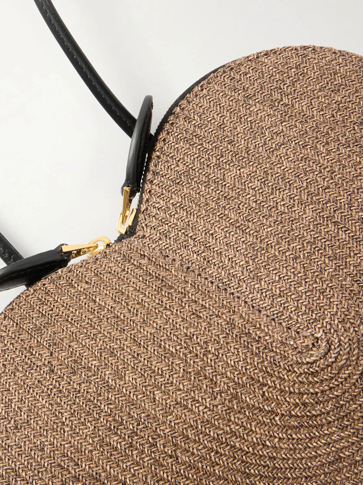 Le Caur Leather-trimmed Raffia Shoulder Bag