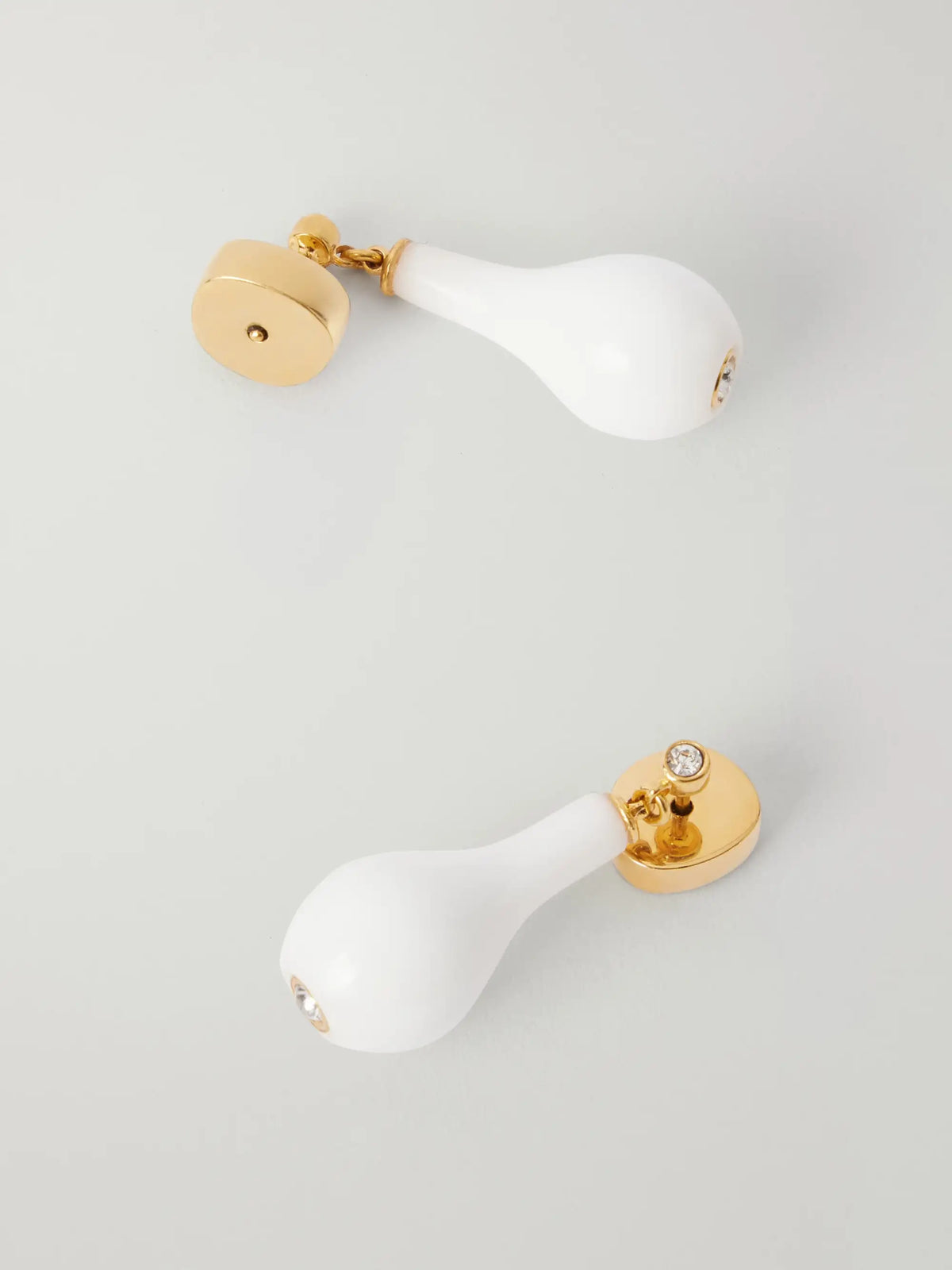 Drop Crystal-embellished Gold-plated Earrings