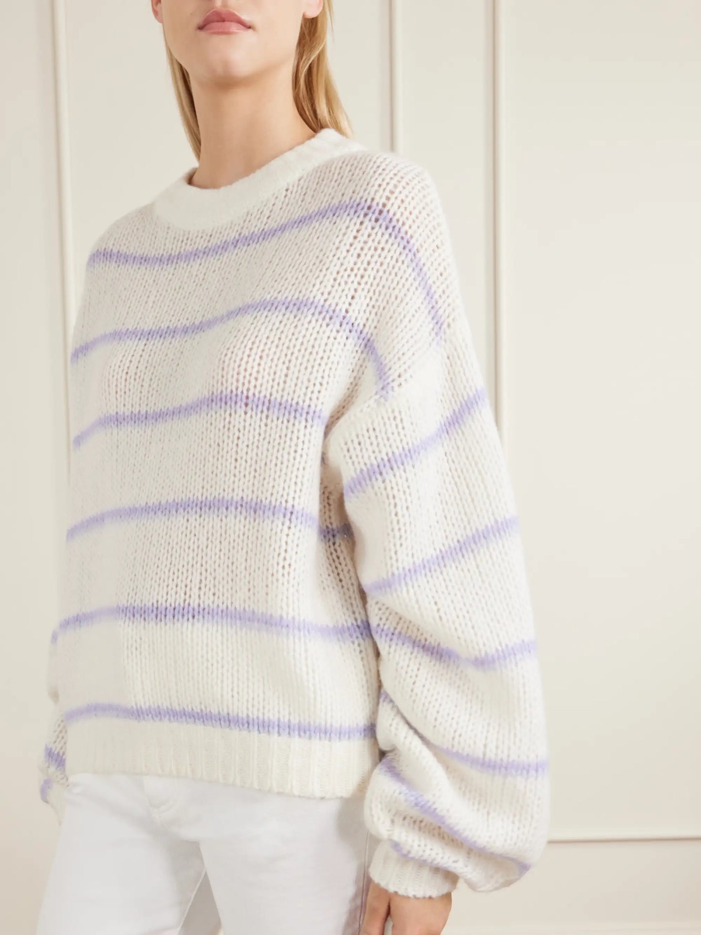 Sabelle Striped Knitted Wool And Silk-blend Sweater
