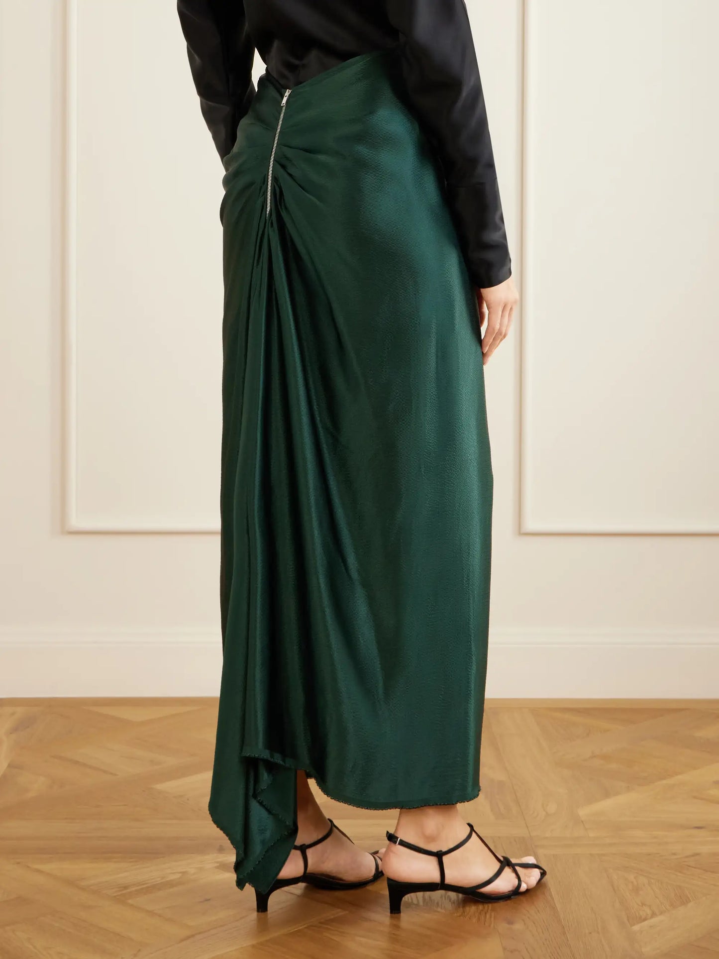 Jovie Crepe-satin Midi Skirt