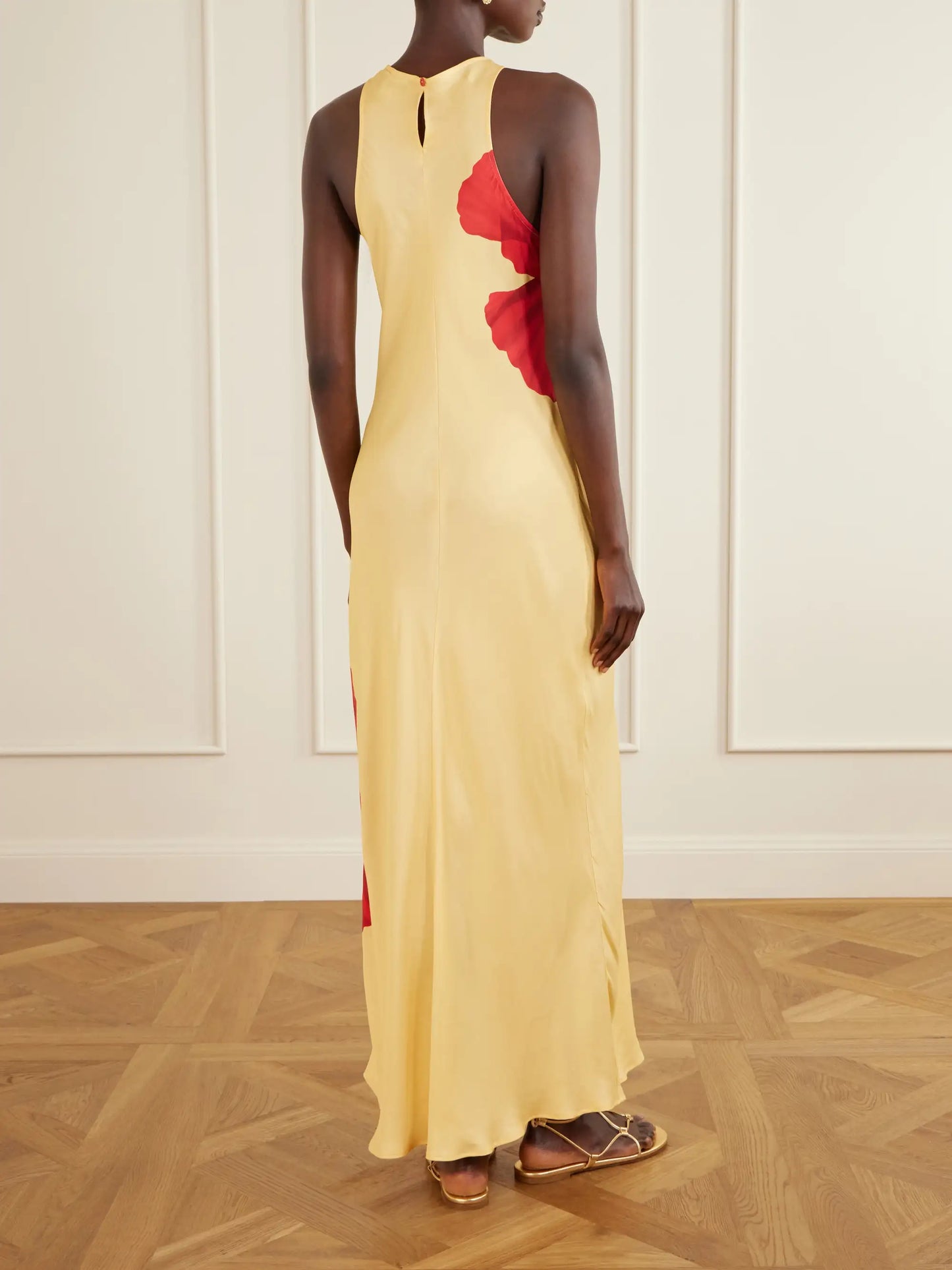 Floral-print Satin Maxi Dress