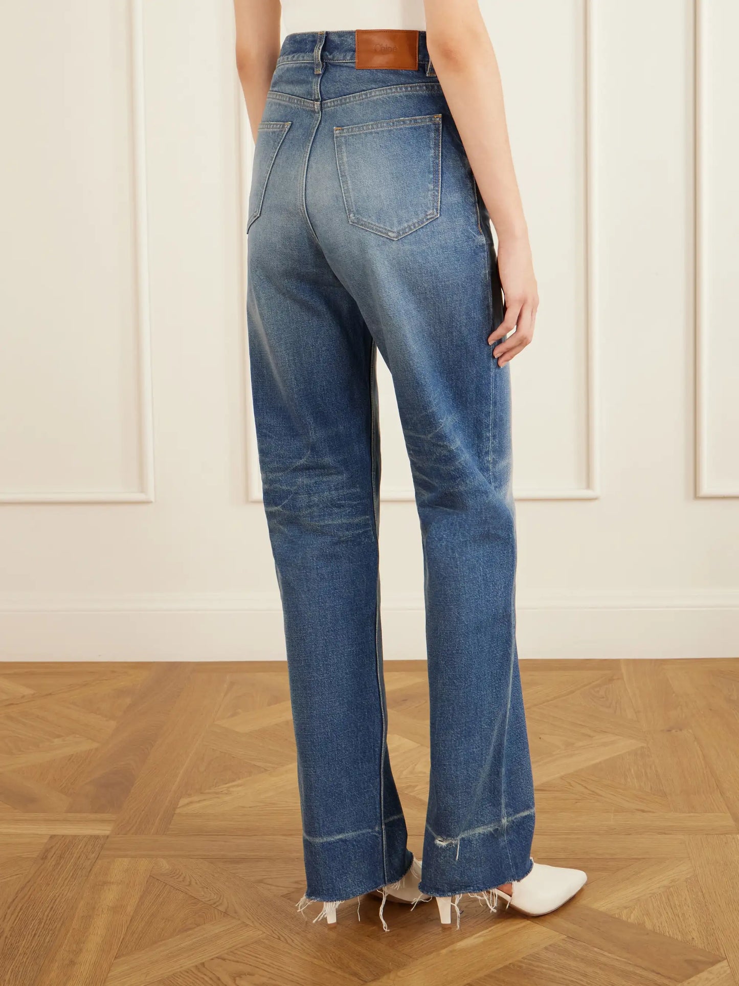 High-waist Straight-leg Jeans