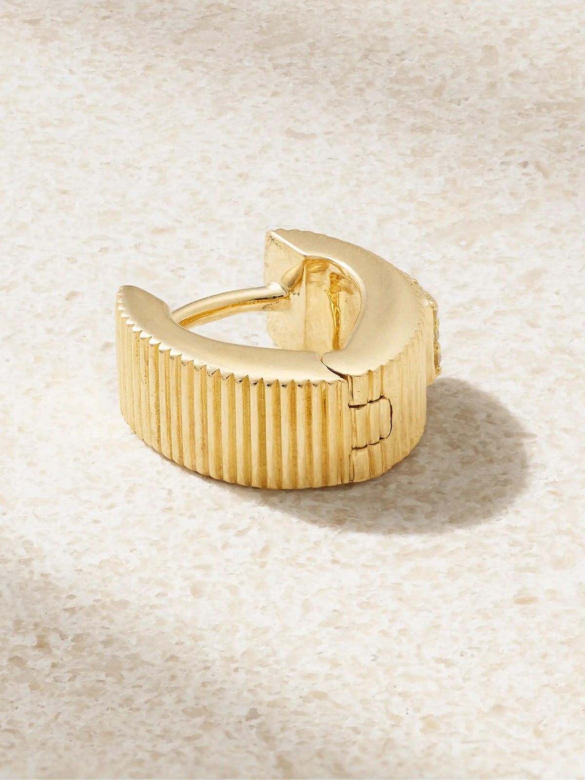FoundRae Initial 18-karat Gold Diamond Single Hoop Earring