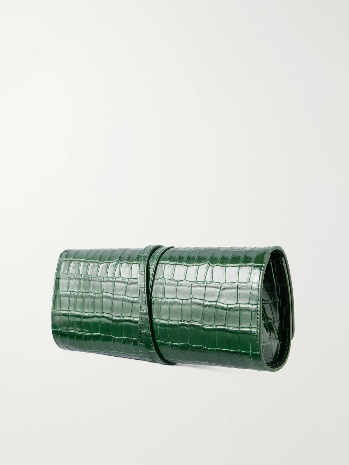 Liffner Belted Croc-effect Leather Clutch