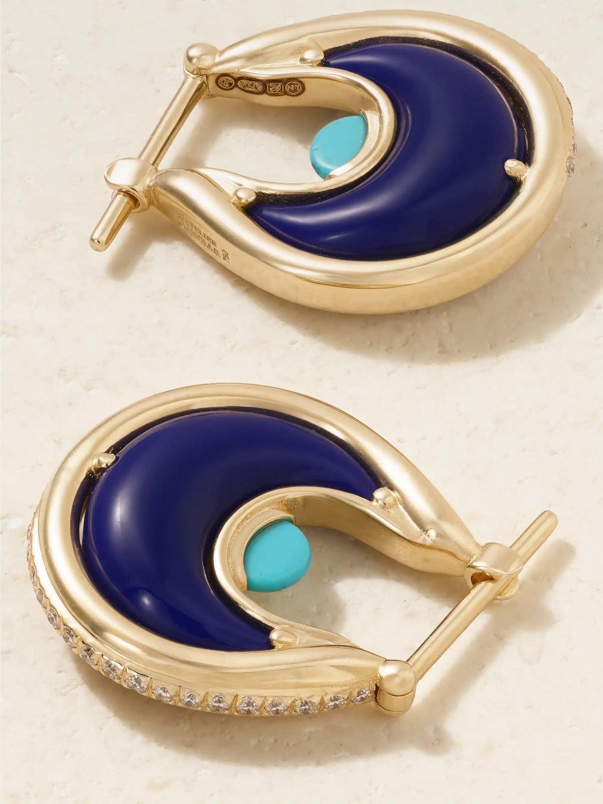 Diana Small 18-karat Gold Multi-stone Hoop Earrings