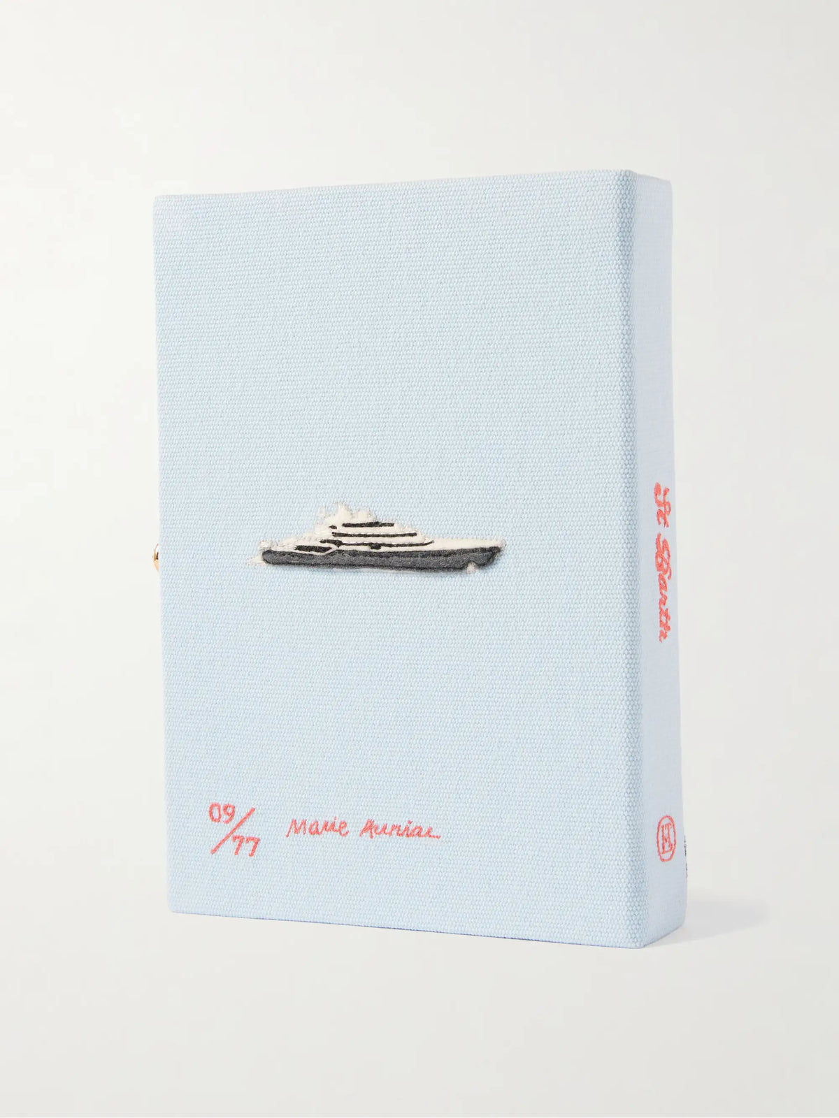St. Barth Embroidered Appliquéd Cotton, Wool And Silk-blend Canvas Clutch