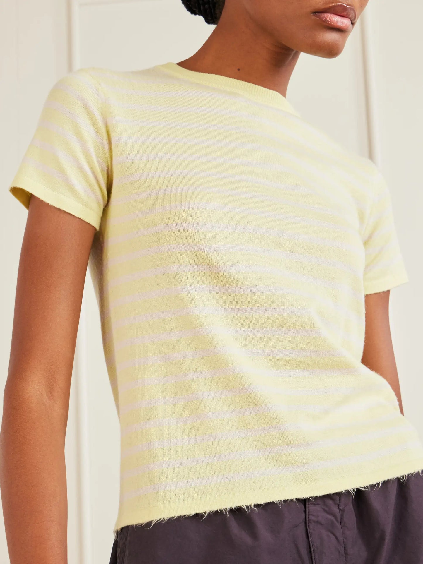Knitted Striped Cotton T-shirt