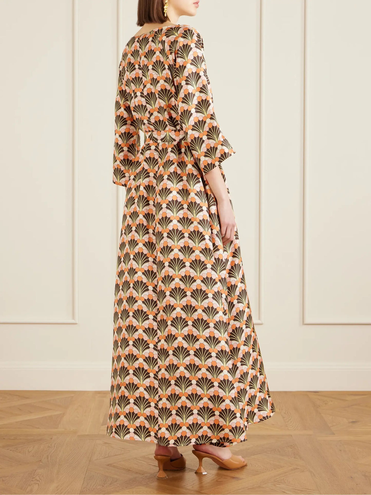 Muumuu Silk-twill Midi Dress