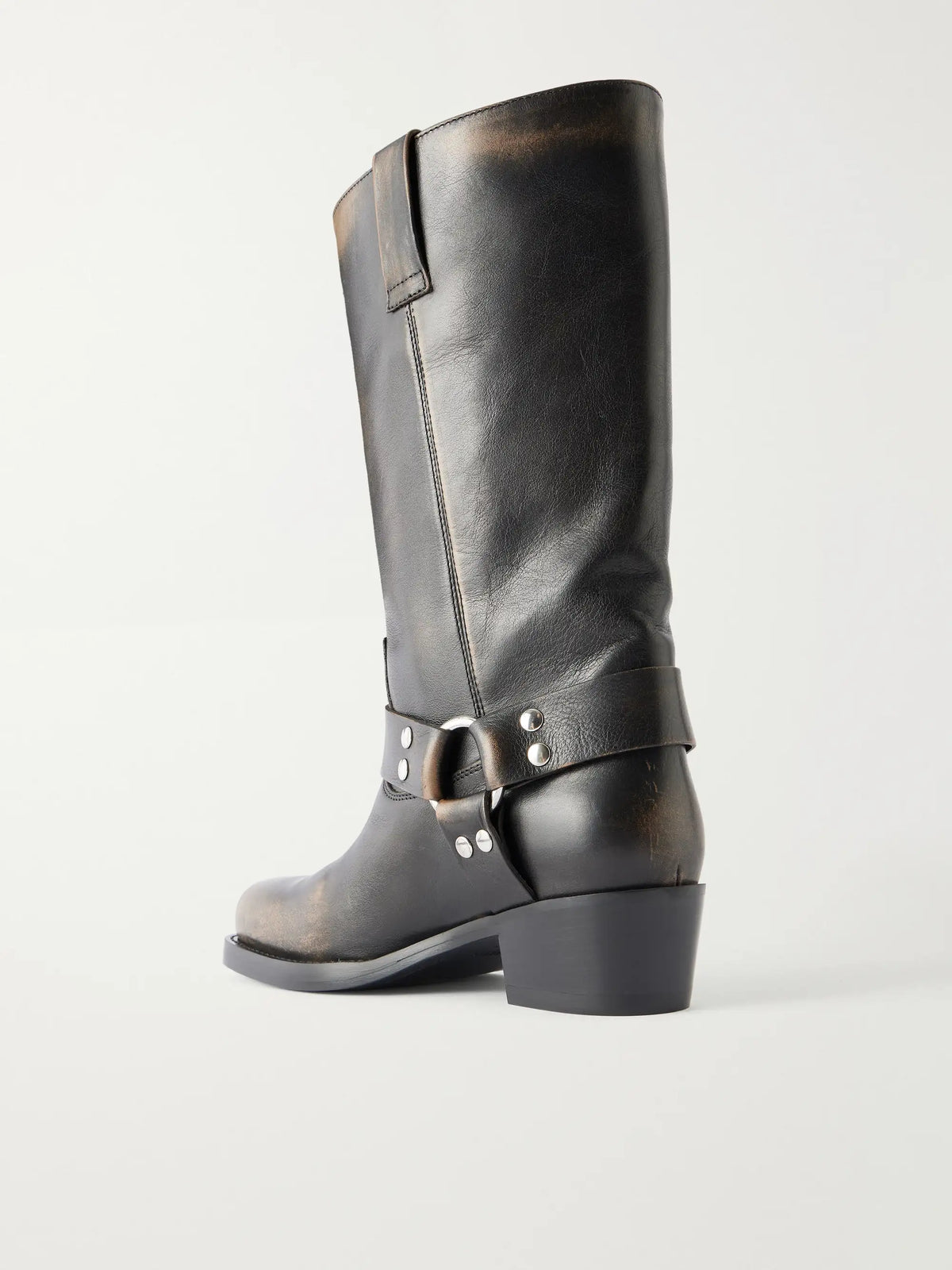 Roxy Studded Leather Knee Boots