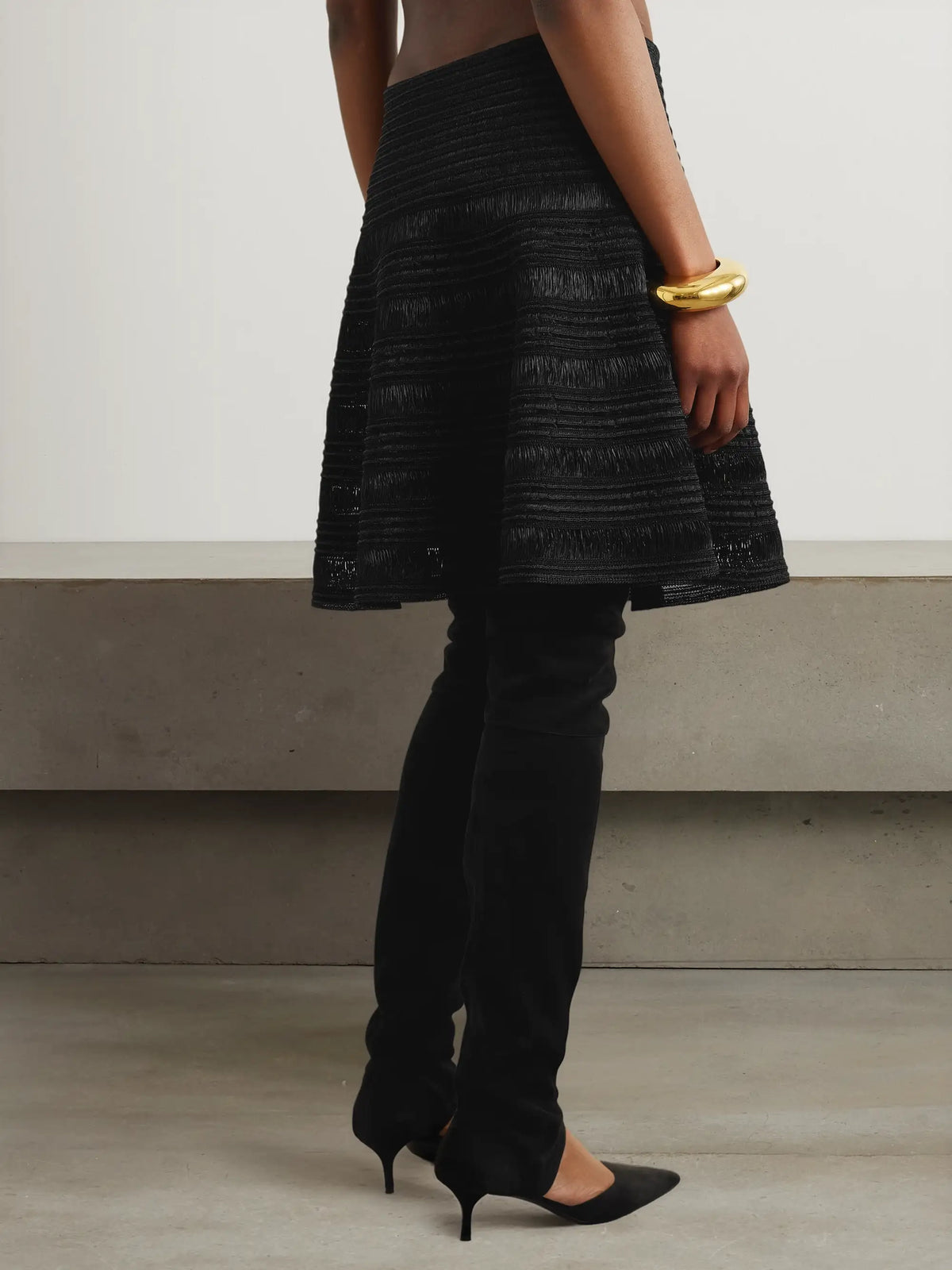 Ribbed-knit Mini Skirt