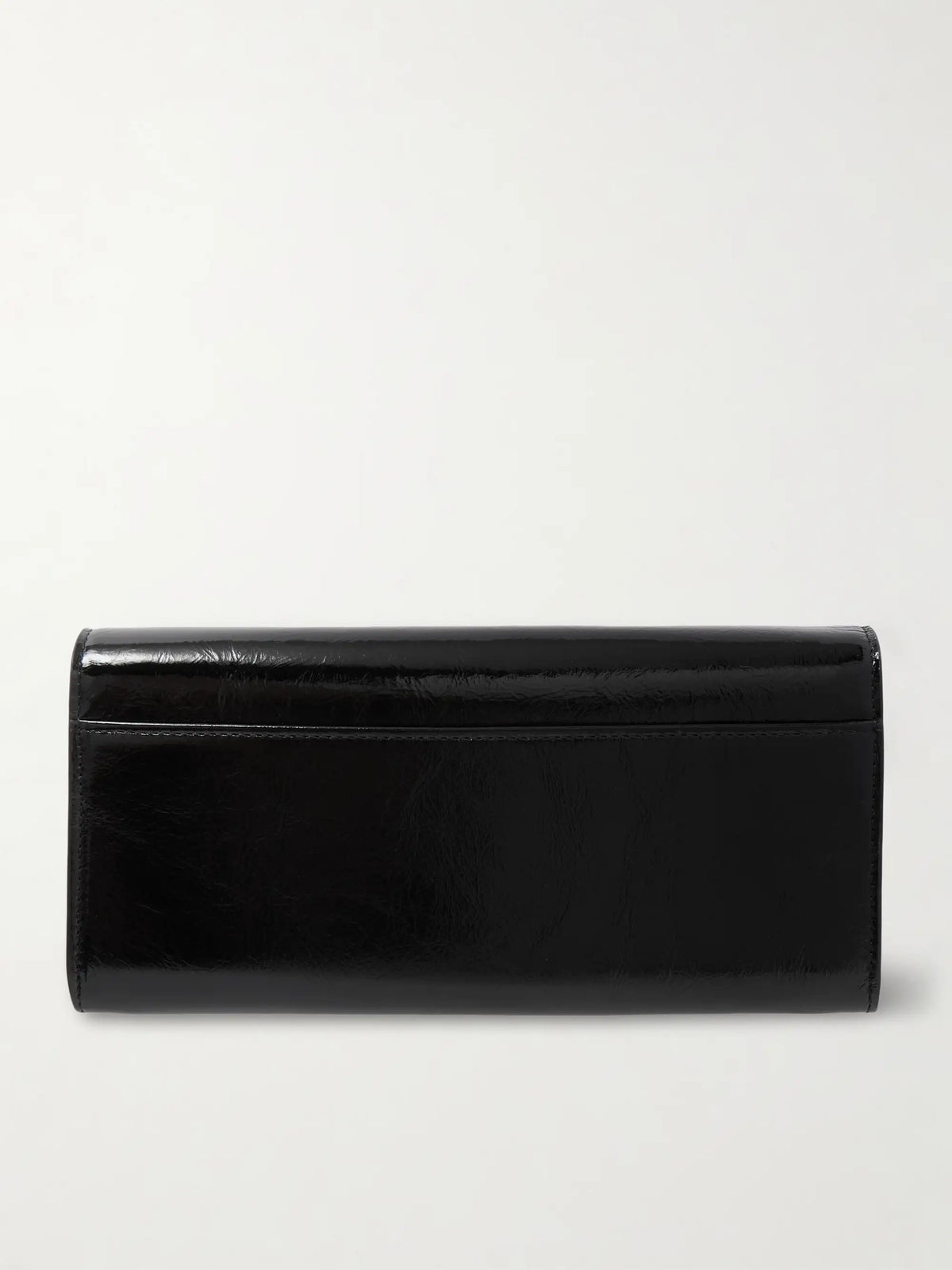 Belle Vivier Buckled Patent-leather Clutch