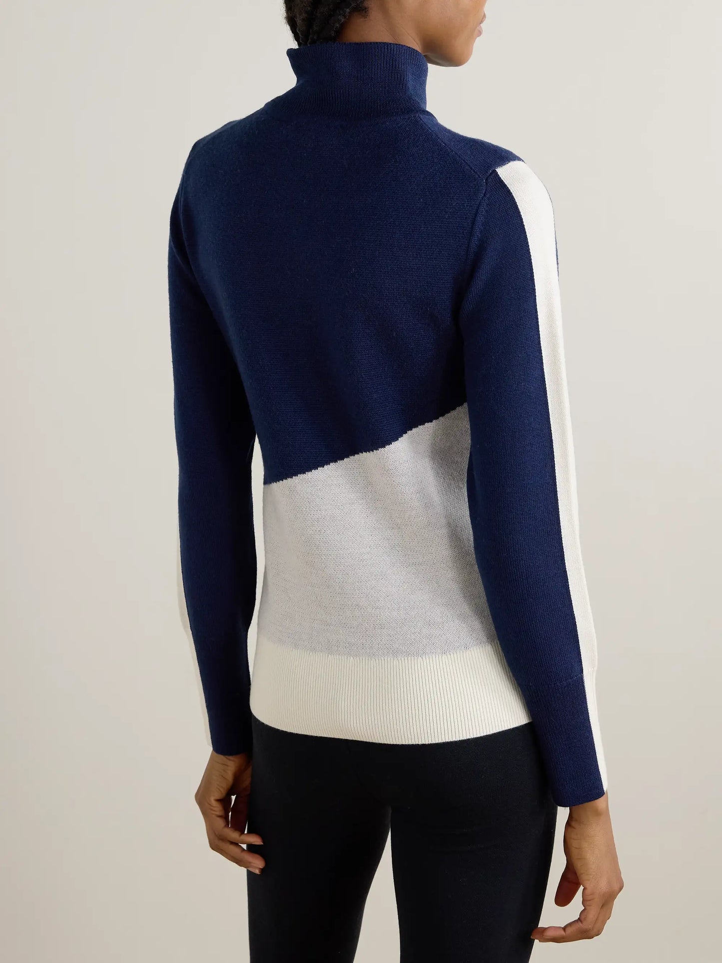 Afterski Jacquard-knit Merino Wool Half-zip Sweater