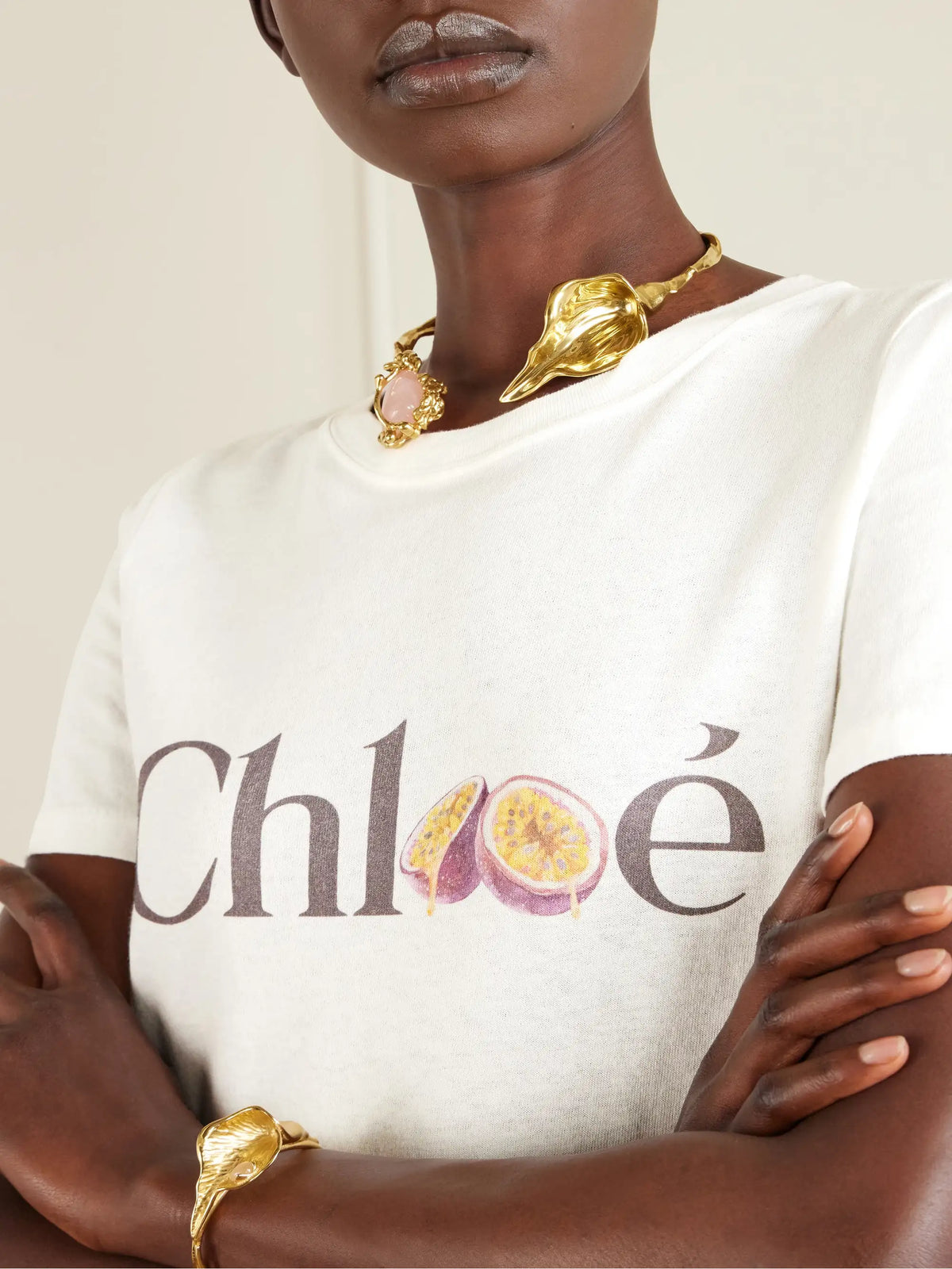 Printed Organic Cotton-jersey T-shirt