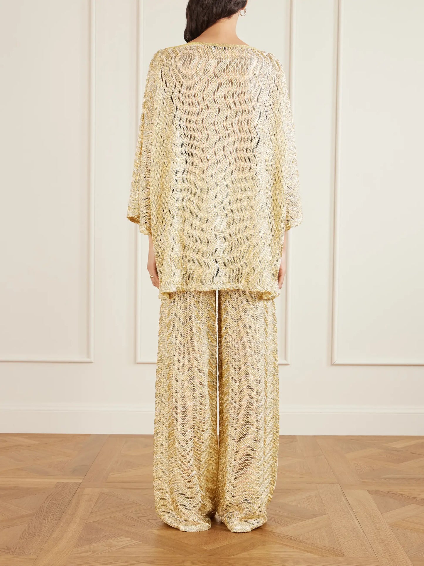 Mare Metallic Crochet-knit Cover-up