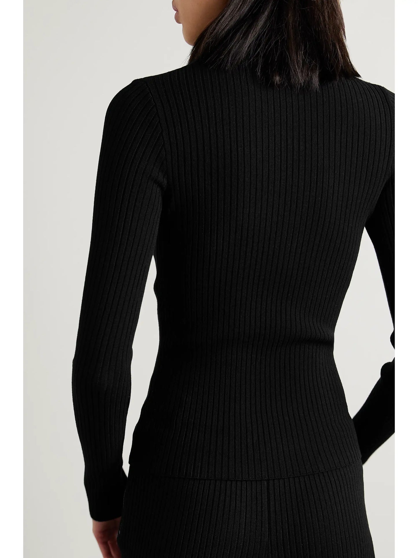 Reedition Embroidered Ribbed-knit Turtleneck Sweater