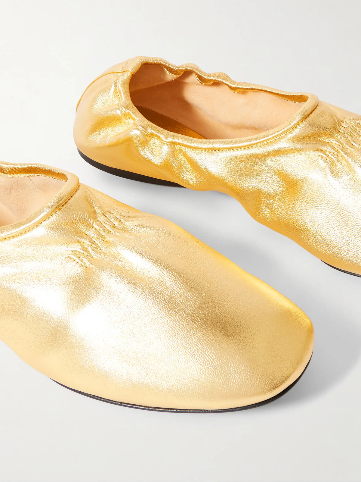 Metallic Leather Ballet Flats