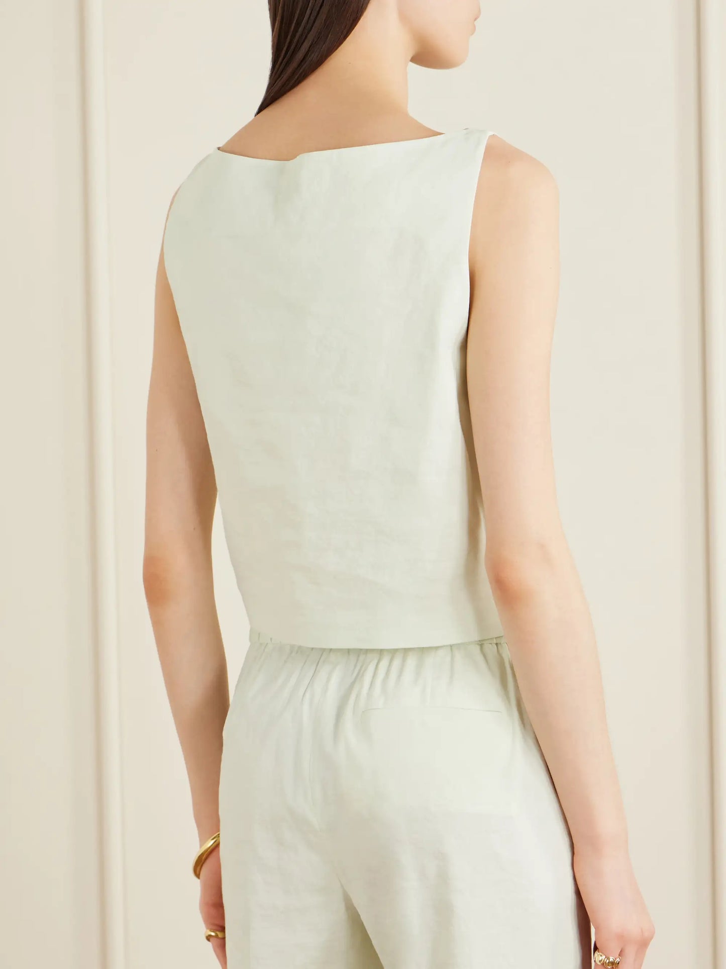 Linen-blend Top