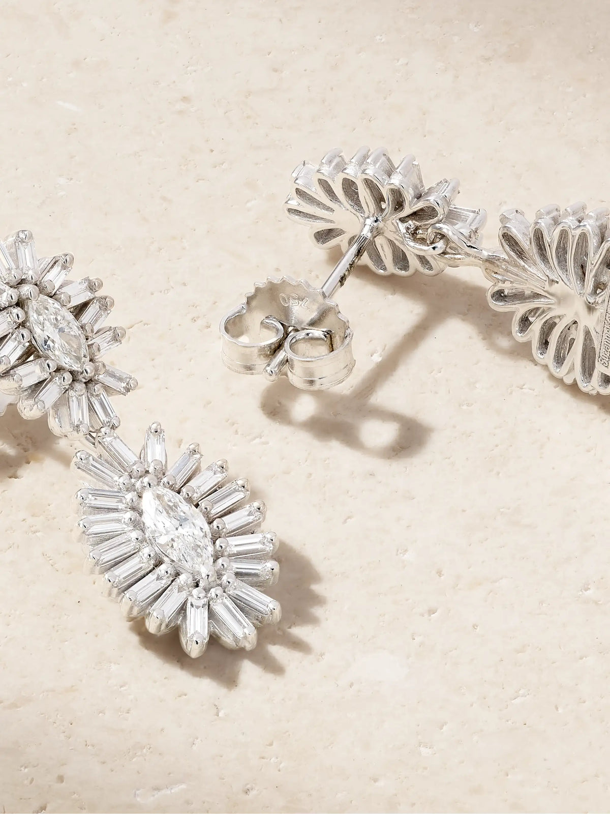Suzanne Kalan 18-karat White Gold Diamond Earrings