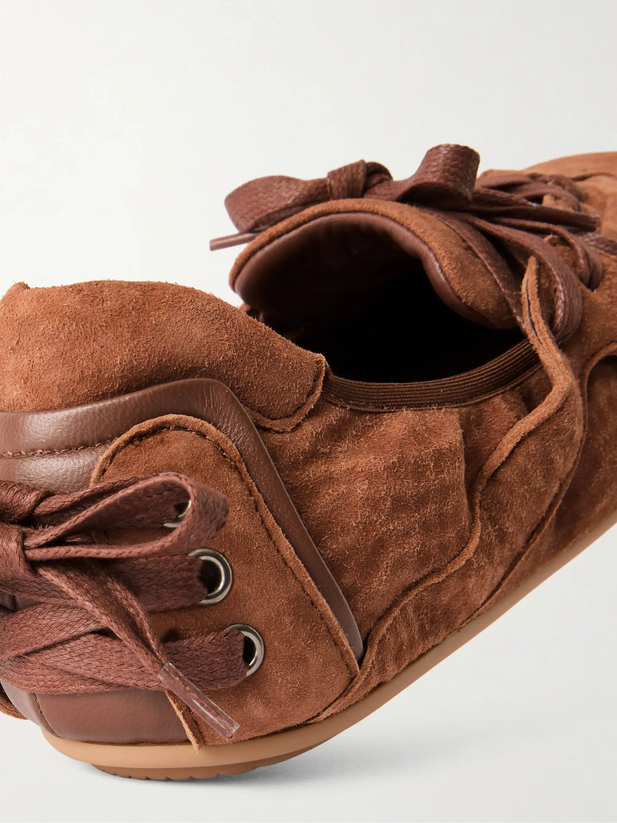 Bilaria Pigalle Leather-trimmed Suede Sneakers