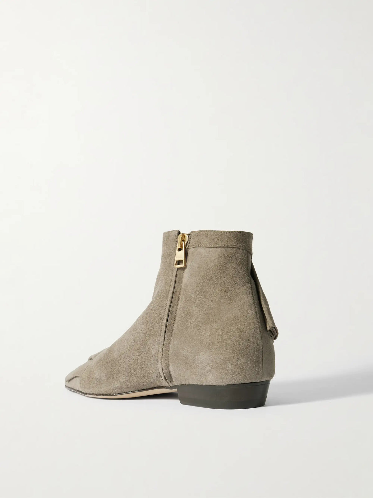 Ruffled Suede Ankle Boots