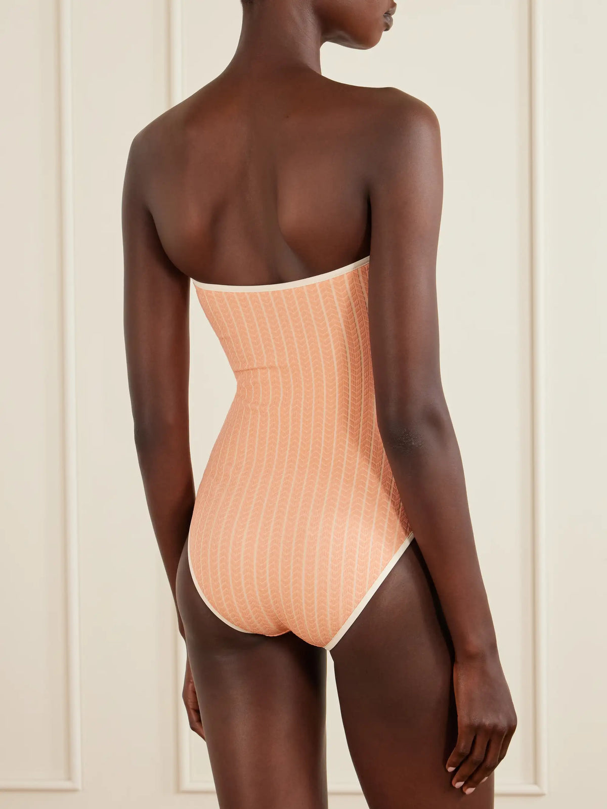 Golden Embellished Cut-out Jacquard Swimsuit
