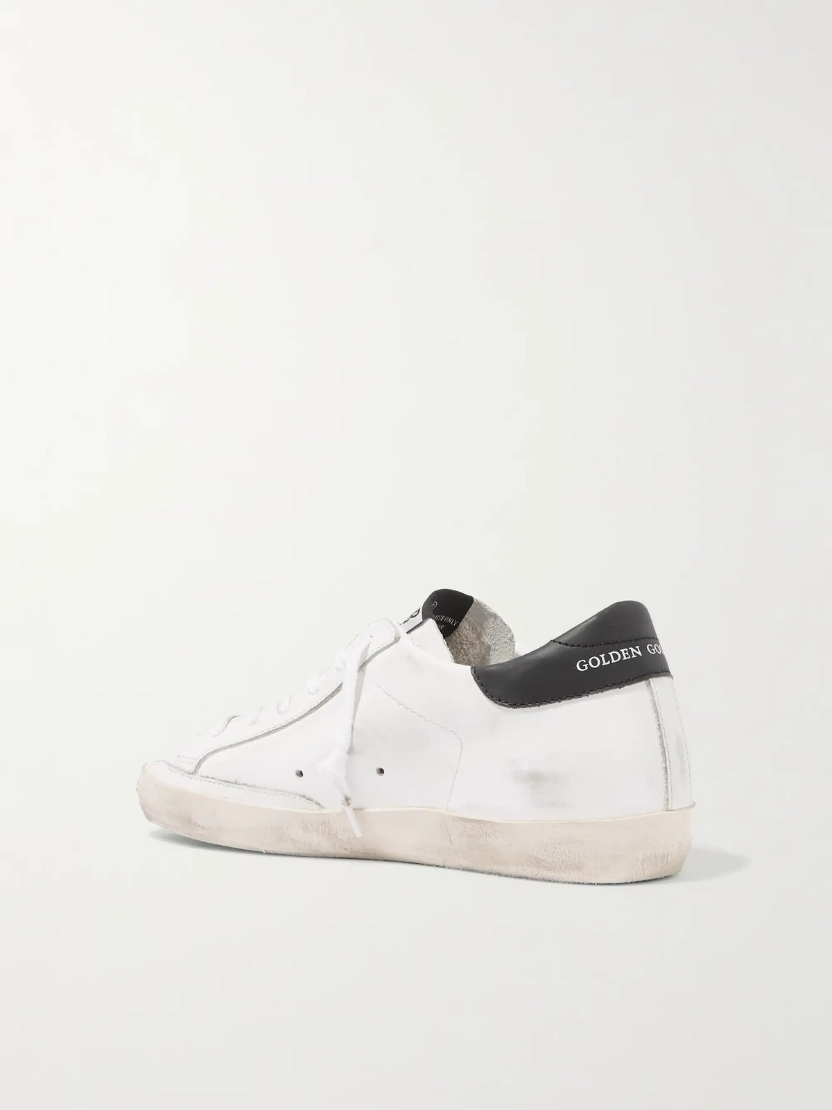 Superstar Distressed Glittered Leather Sneakers