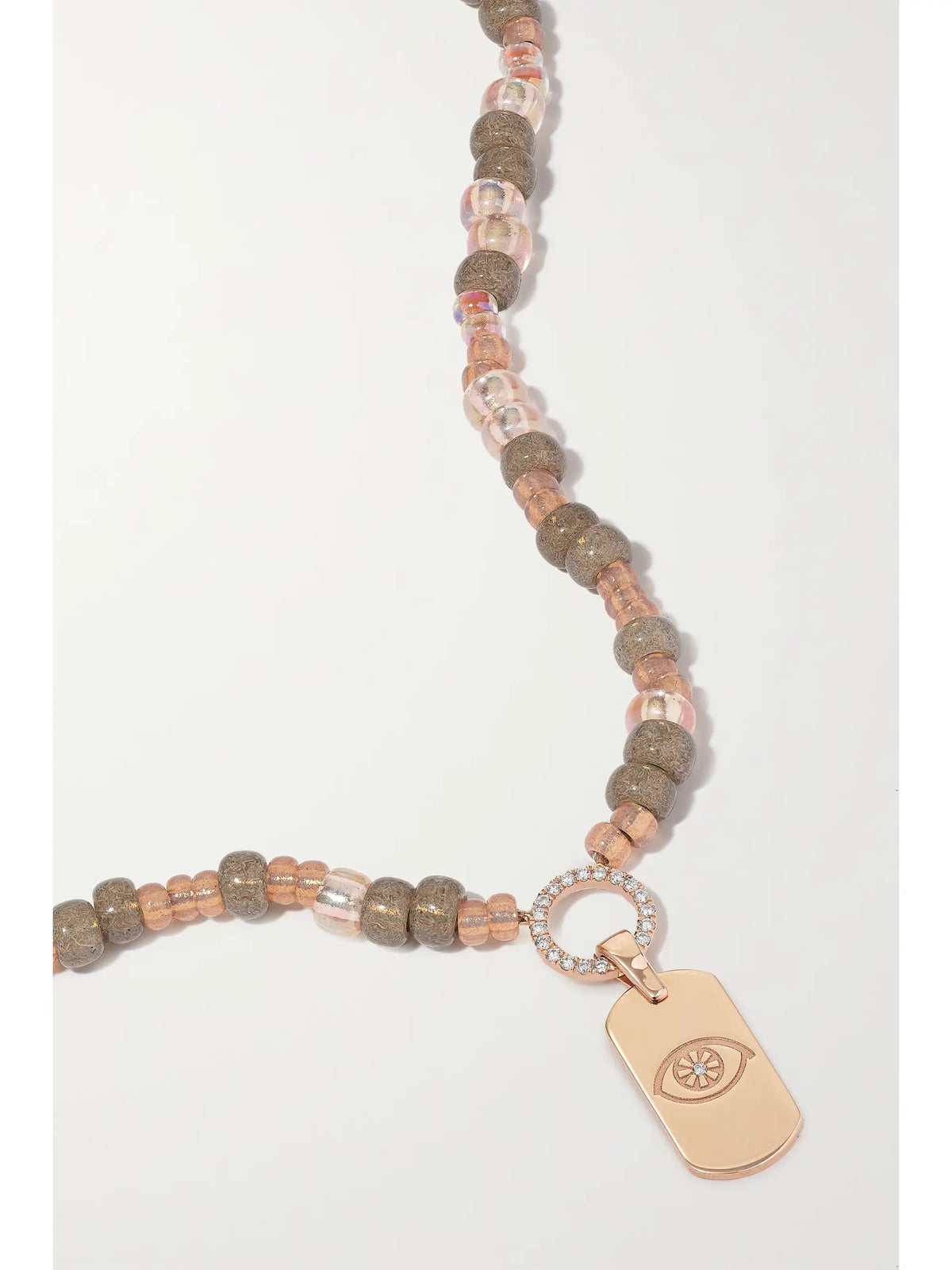 Id 14-karat Rose Gold, Bead And Diamond Necklace