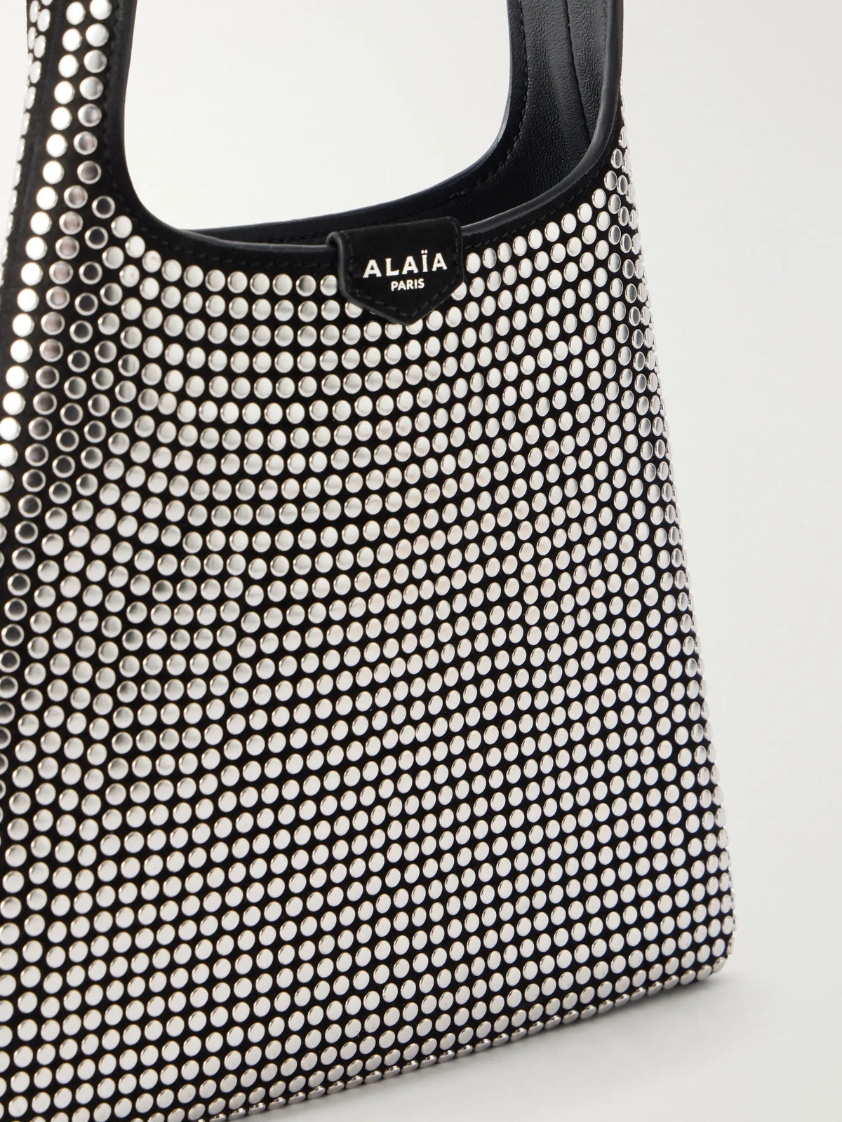 Alaïa Studded Leather-trimmed Suede Shoulder Bag