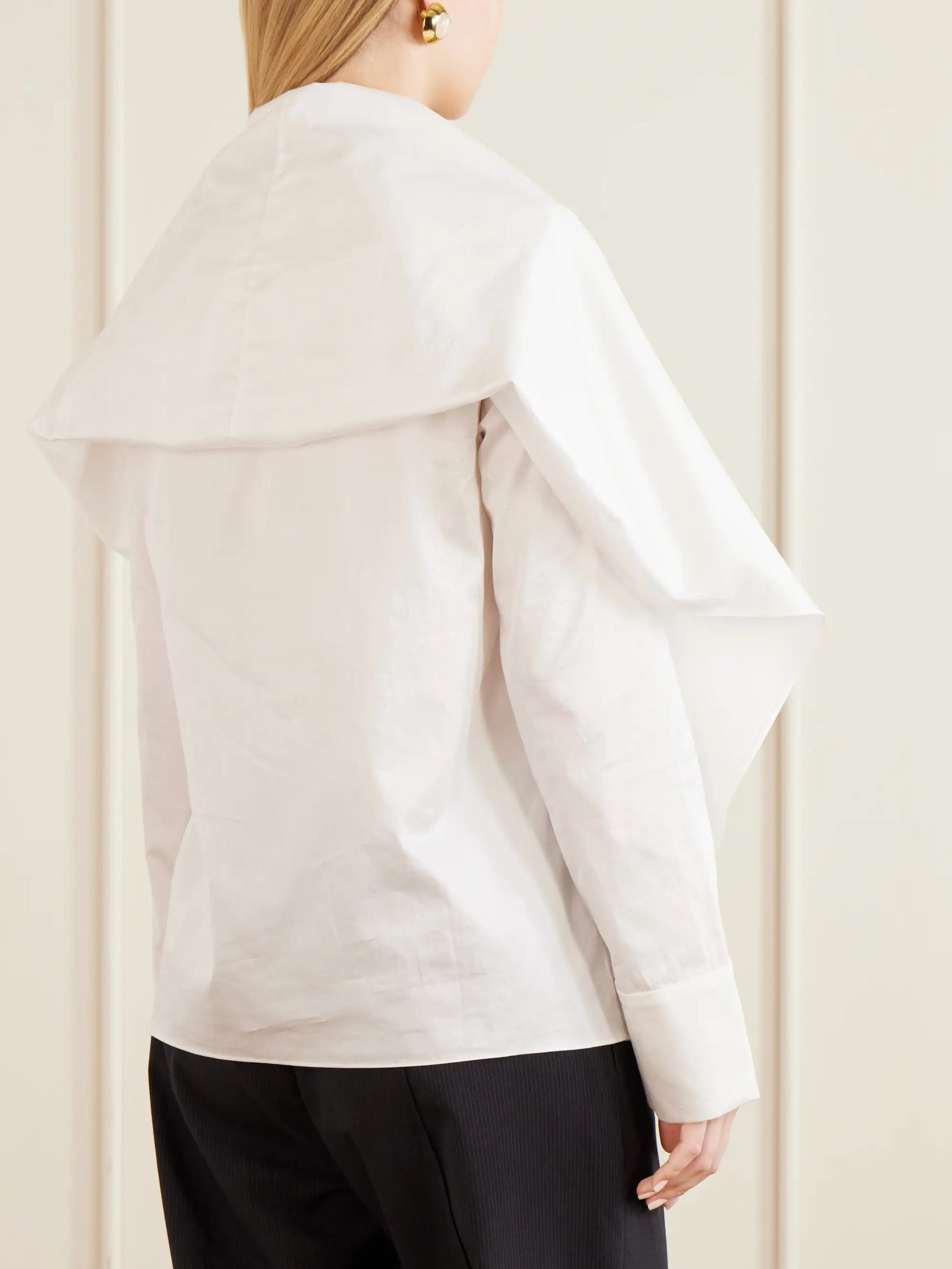 Nia Scarf-detailed Cotton-poplin Shirt