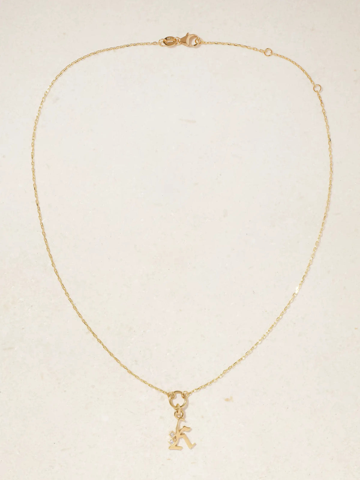 FoundRae Initial 18-karat Gold Diamond Necklace