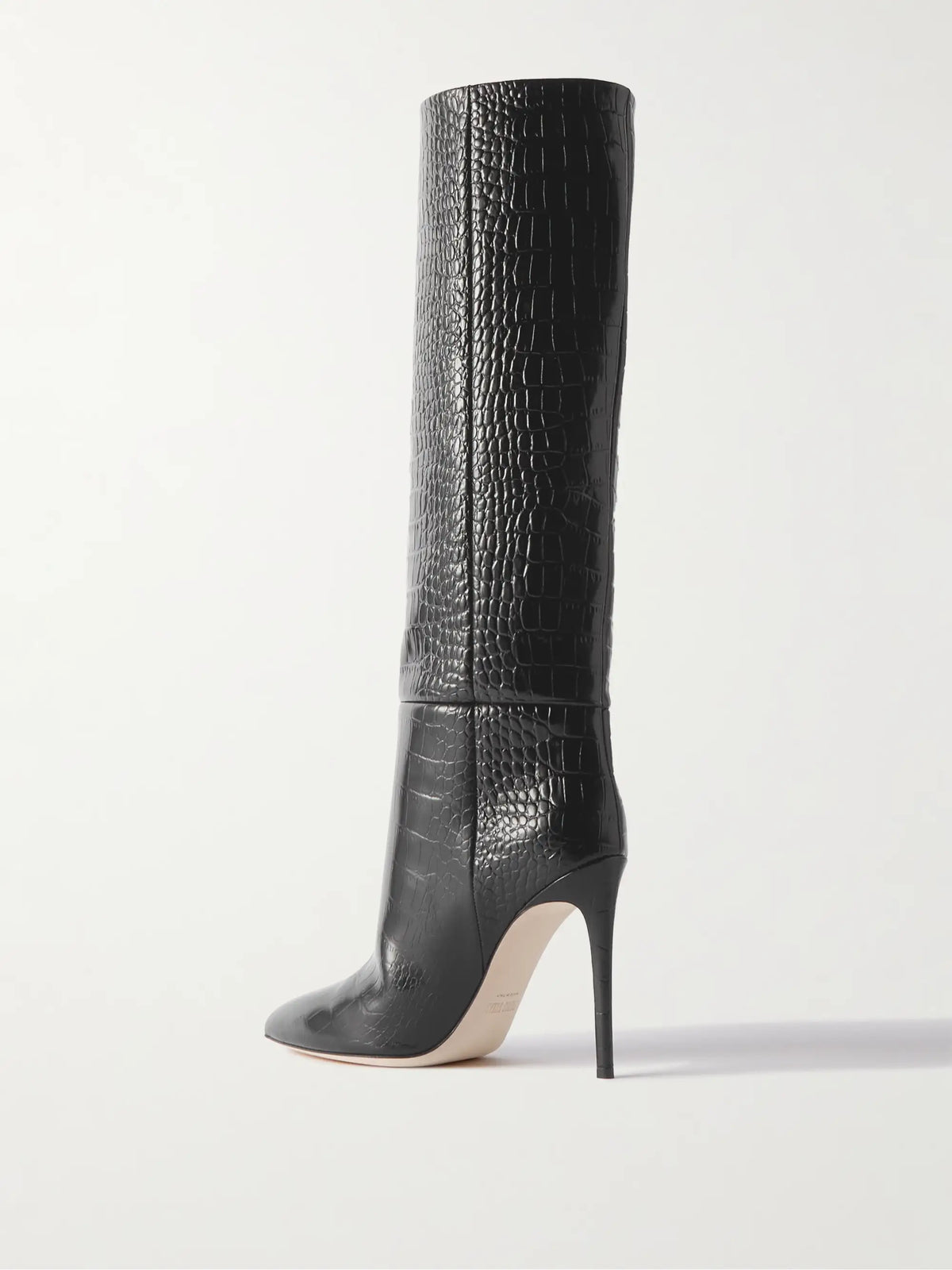 Stiletto 105 Croc-effect Leather Knee Boots