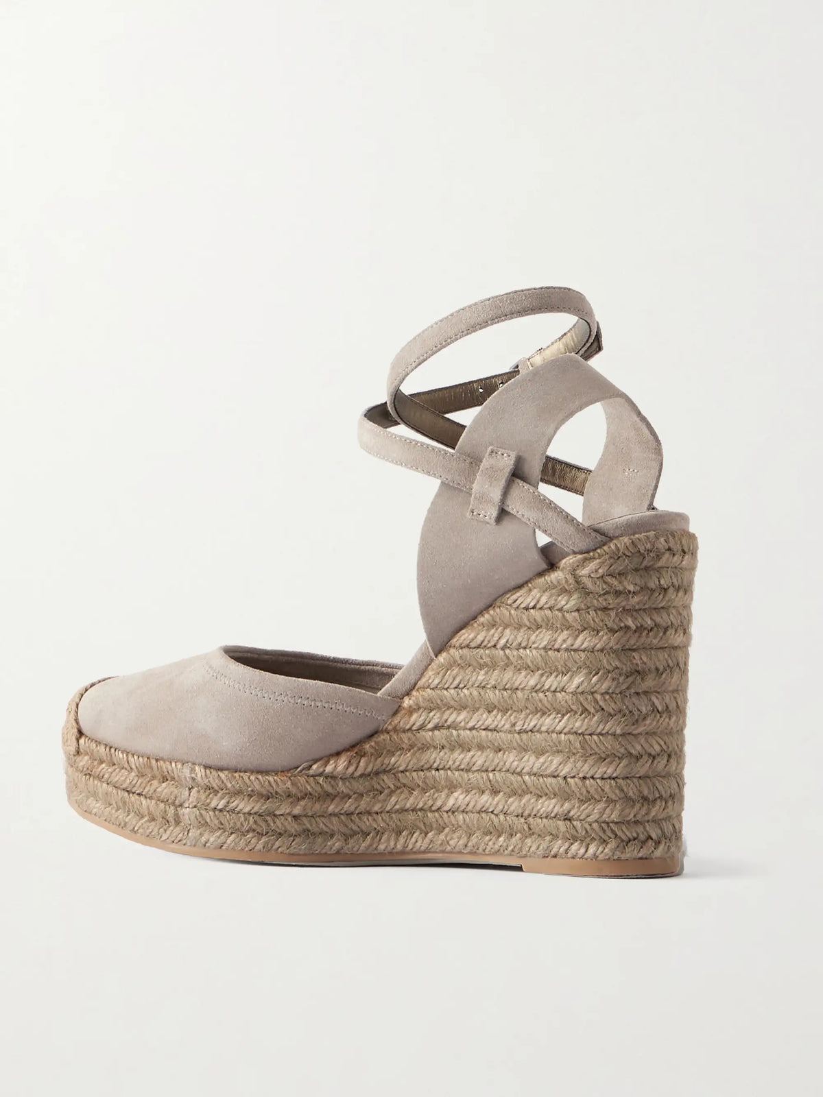 80 Embellished Suede Platform Wedge Espadrille Sandals