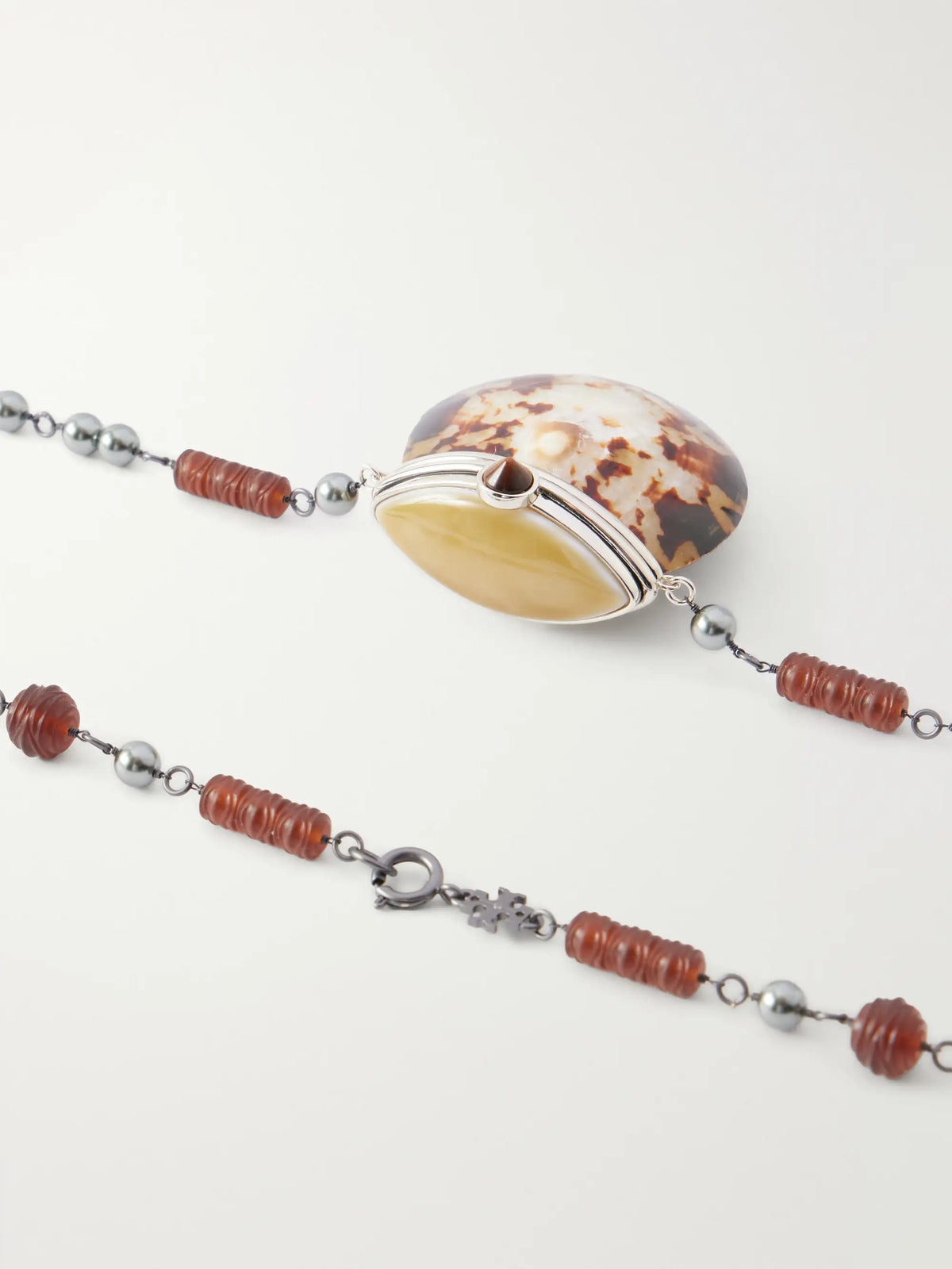 Shell Silver-tone Beaded Necklace