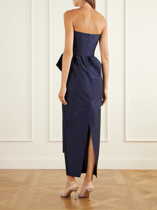 BERNADETTE Lina Strapless Tie-detailed Taffeta Gown