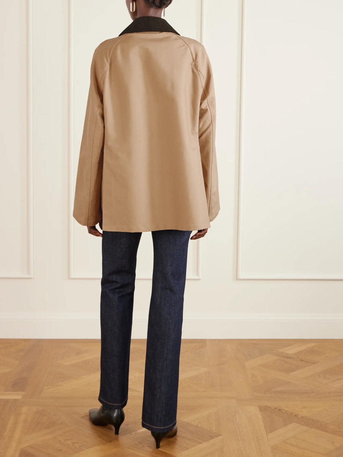 Summer Country Corduroy-trimmed Coated-canvas Jacket
