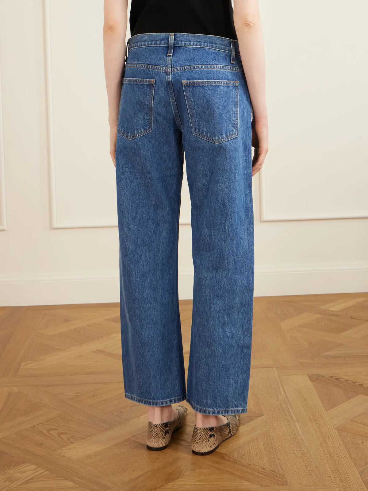 Kerrie Distressed Low-rise Straight-leg Jeans