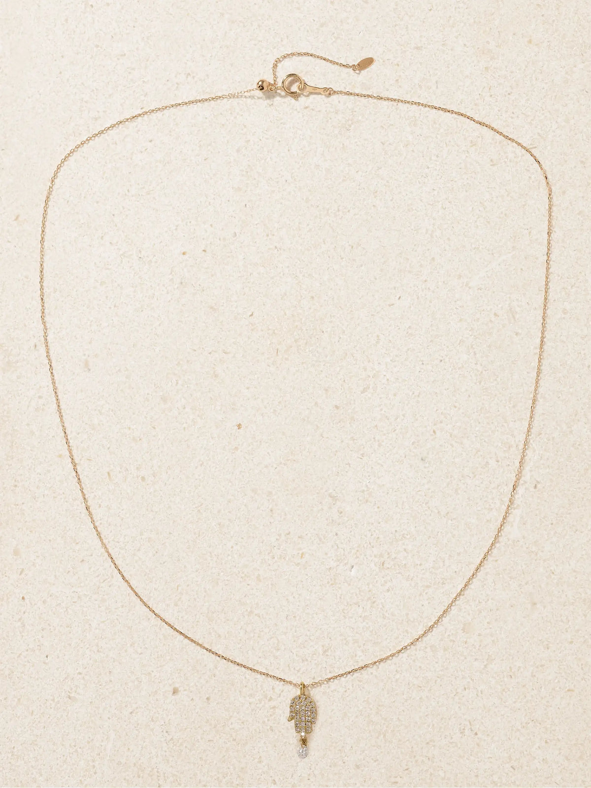 Hand Of Fatima 18-karat Gold Diamond Necklace
