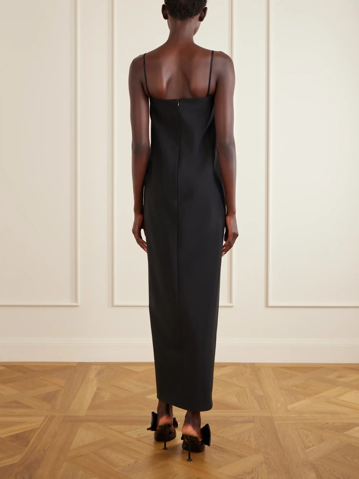 Bow-detailed Wool And Mohair-blend Maxi Dress