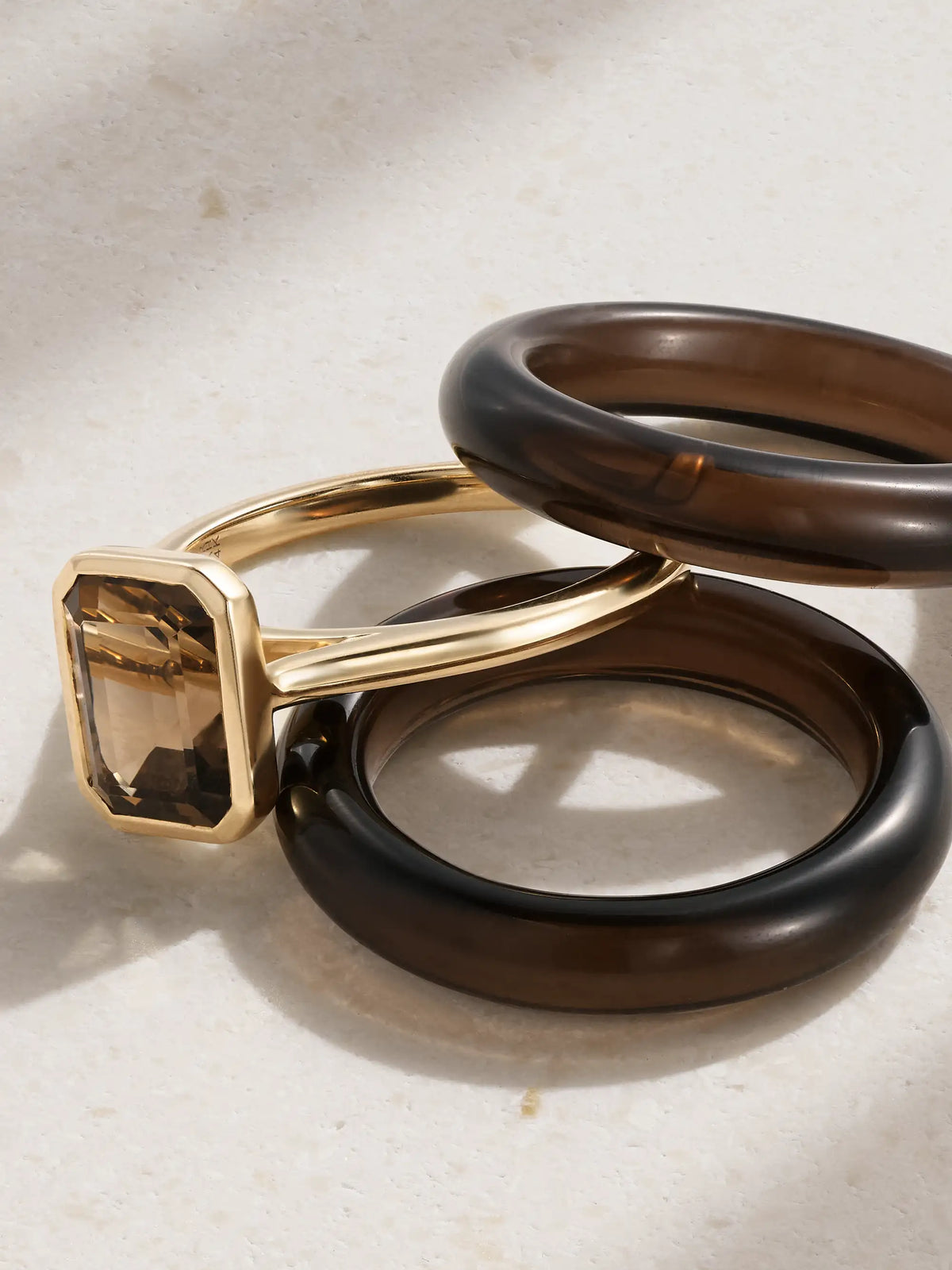 Lumen Stack 14-karat Recycled Quartz Ring