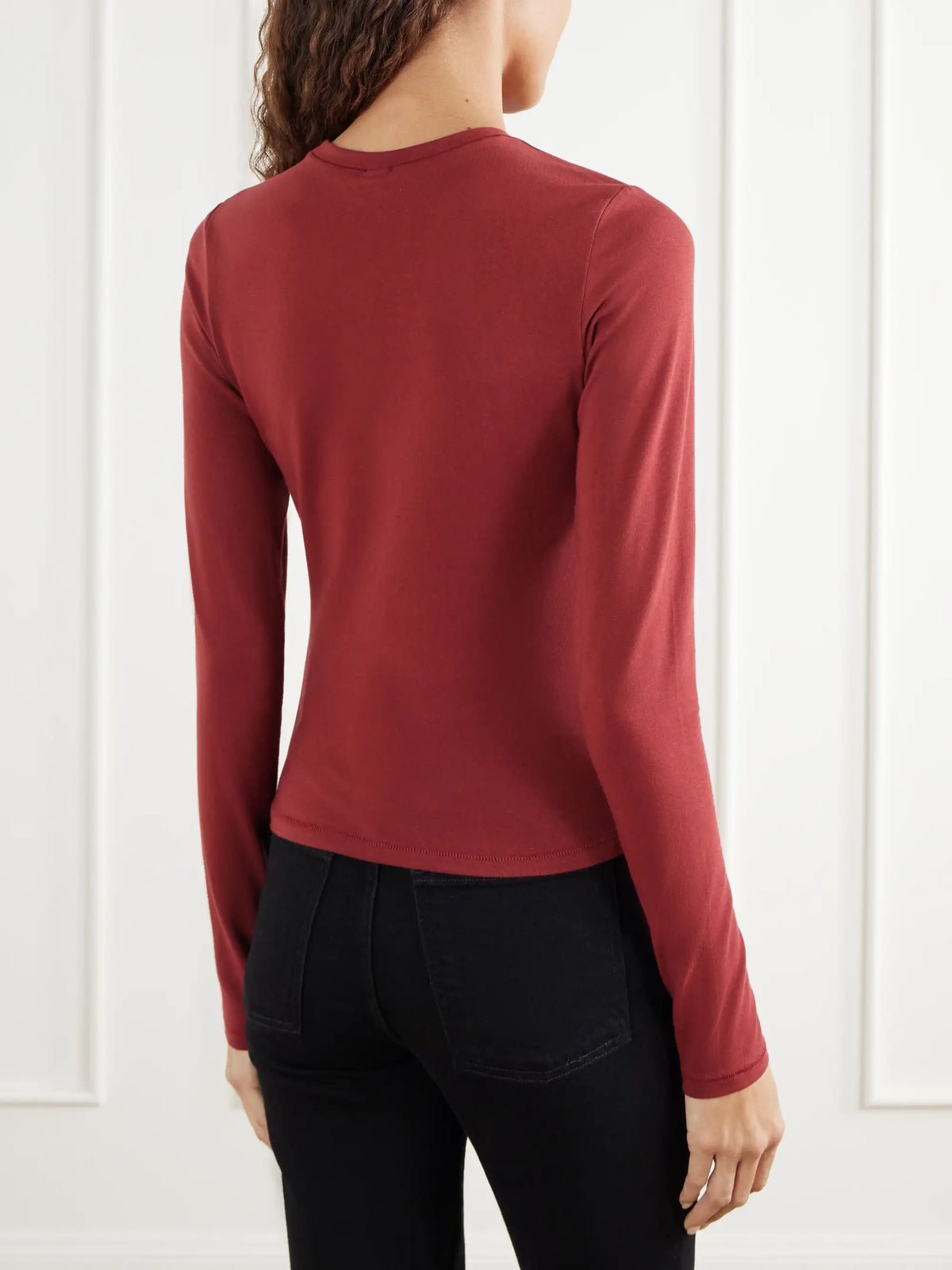 SKIMS Stretch-cotton Jersey Top - Merlot
