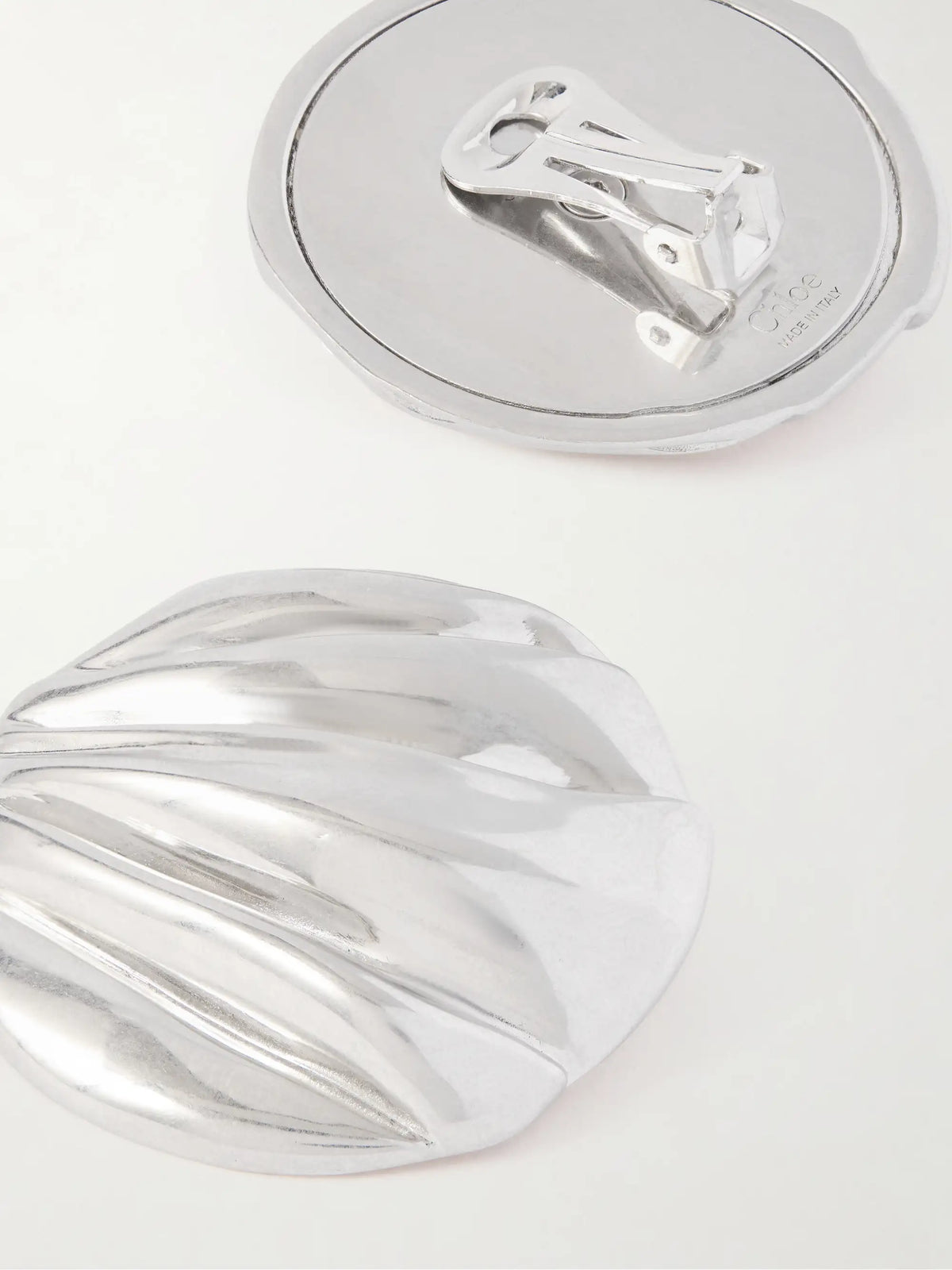 Oversized Silver-tone Clip Earrings