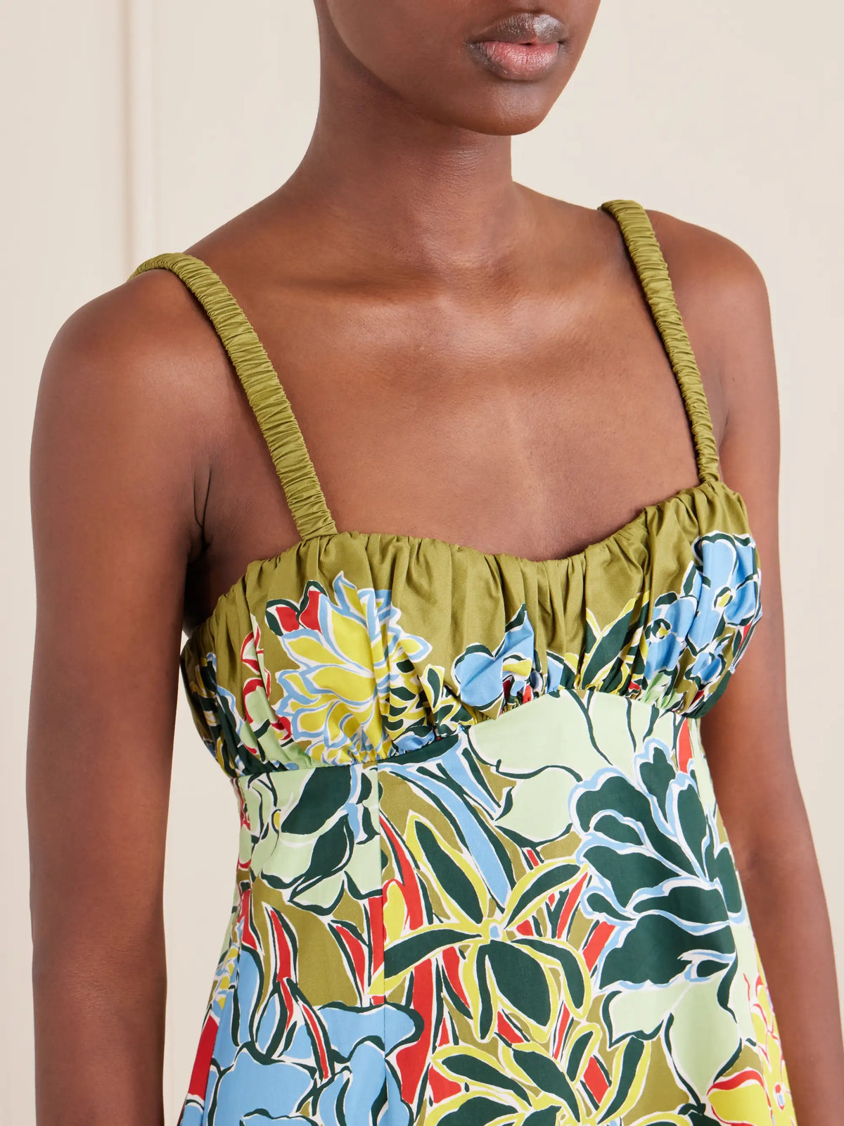 Solstice Floral-print Organic Cotton-poplin Midi Dress